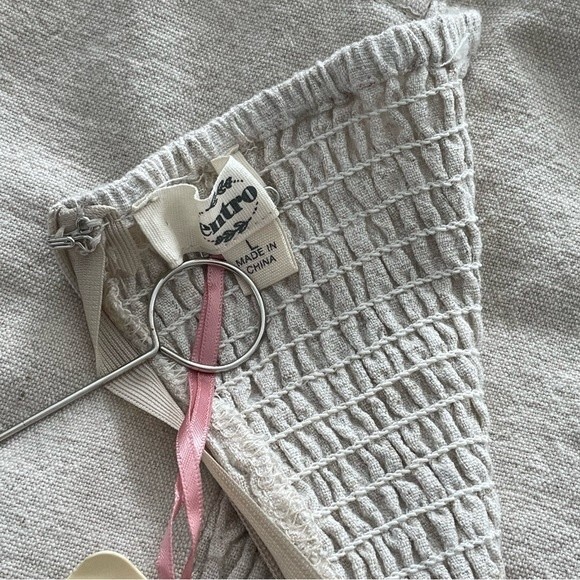 NWT Entro 100% Linen Dress Fully‎ Lined Size Large Spaghetti Straps Neutral - Picture 6 of 10